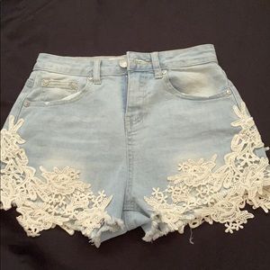 High rise jean shorts
